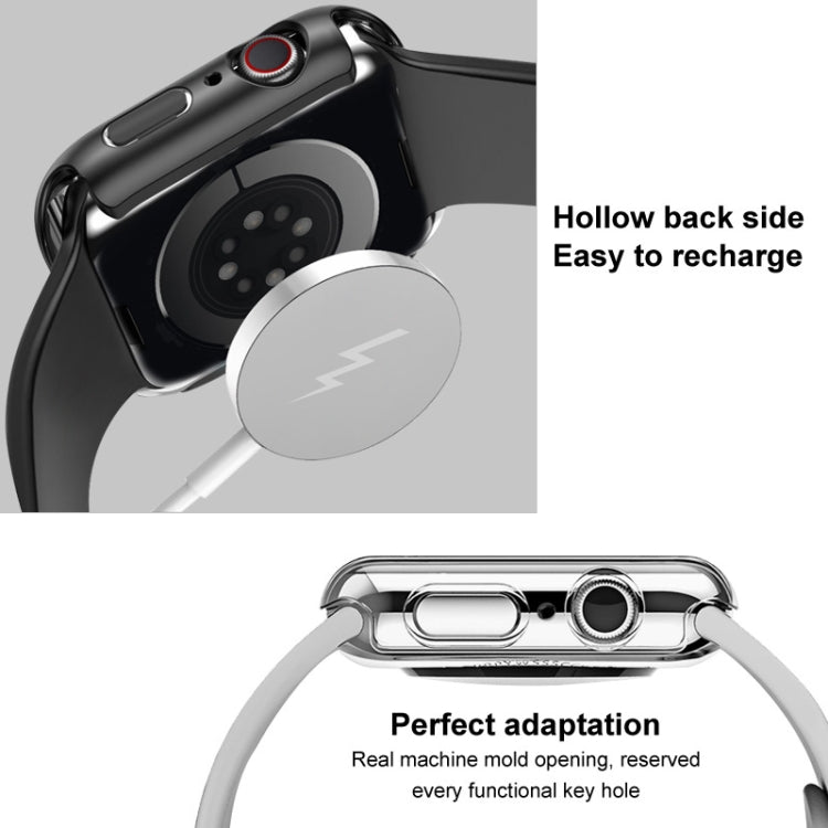 For Apple Watch SE 2022 44mm imak PC Frame Case with Tempered Glass Film(Black)