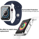 For Apple Watch Series 8 45mm imak PC Frame Case with Tempered Glass Film(White)