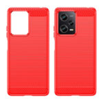 For Xiaomi Redmi Note 12 Pro China Brushed Texture Carbon Fiber TPU Case(Red)