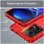 For Xiaomi Redmi Note 12 Pro China Brushed Texture Carbon Fiber TPU Case(Red)