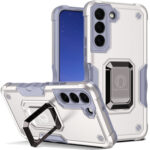 For Samsung Galaxy S23+ 5G Ring Holder Non-slip Shockproof Armor Phone Case(White)