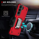 For Samsung Galaxy S23+ 5G Ring Holder Non-slip Shockproof Armor Phone Case(White)