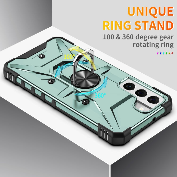 For Samsung Galaxy S22 Ultra 5G Ring Holder Phone Case(Black)