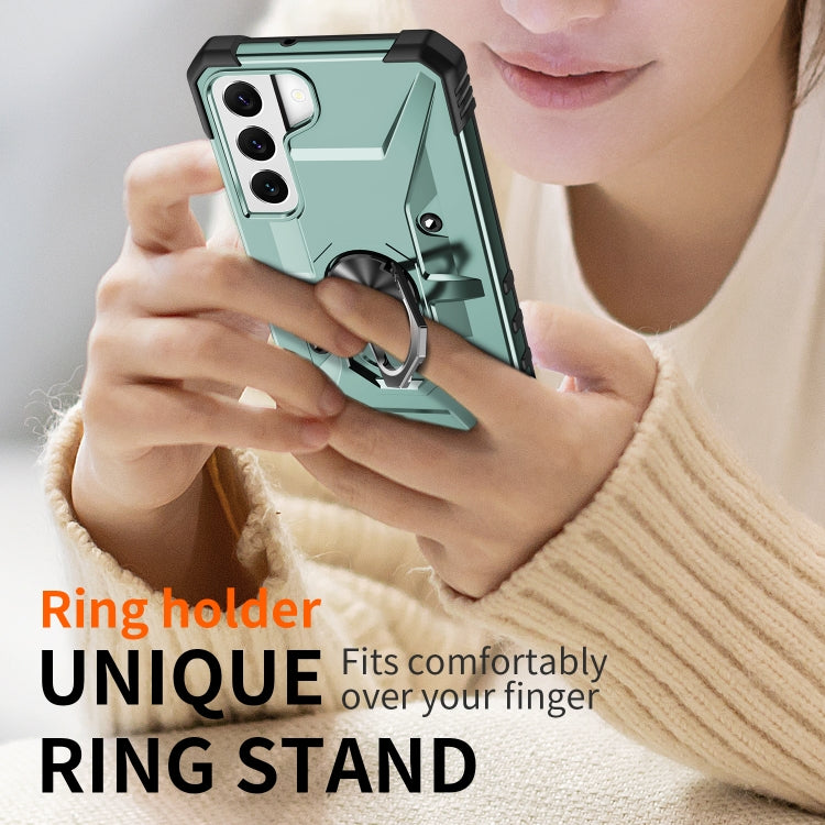 For Samsung Galaxy S22 Ultra 5G Ring Holder Phone Case(Black)