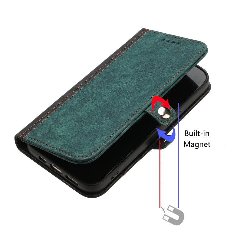 For Samsung Galaxy S20 FE Side Buckle Double Fold Hand Strap Leather Phone Case(Dark Green)