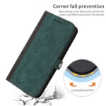 For Samsung Galaxy S20 FE Side Buckle Double Fold Hand Strap Leather Phone Case(Dark Green)