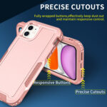 For iPhone 11 3 in 1 PC + TPU Shockproof Phone Case(Pink)