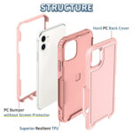 For iPhone 11 3 in 1 PC + TPU Shockproof Phone Case(Pink)