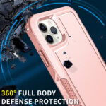 For iPhone 11 Pro 3 in 1 PC + TPU Shockproof Phone Case(Pink)