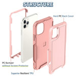 For iPhone 11 Pro 3 in 1 PC + TPU Shockproof Phone Case(Pink)