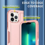 For iPhone 12 Pro Max 3 in 1 PC + TPU Shockproof Phone Case(Pink)