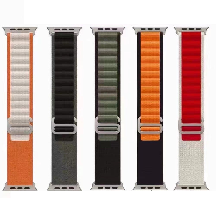 Breathable Two-color Nylon Watch Band For Apple Watch Ultra 49mm / Series 8&7 45mm / SE 2&6&SE&5&4 44mm / 3&2&1 42mm(White)