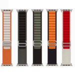 Breathable Two-color Nylon Watch Band For Apple Watch Ultra 49mm / Series 8&7 45mm / SE 2&6&SE&5&4 44mm / 3&2&1 42mm(Black)