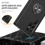 For Samsung Galaxy S22 Ultra 5G PC + TPU Magnetic Phone Case with Invisible Ring Holder(Black)