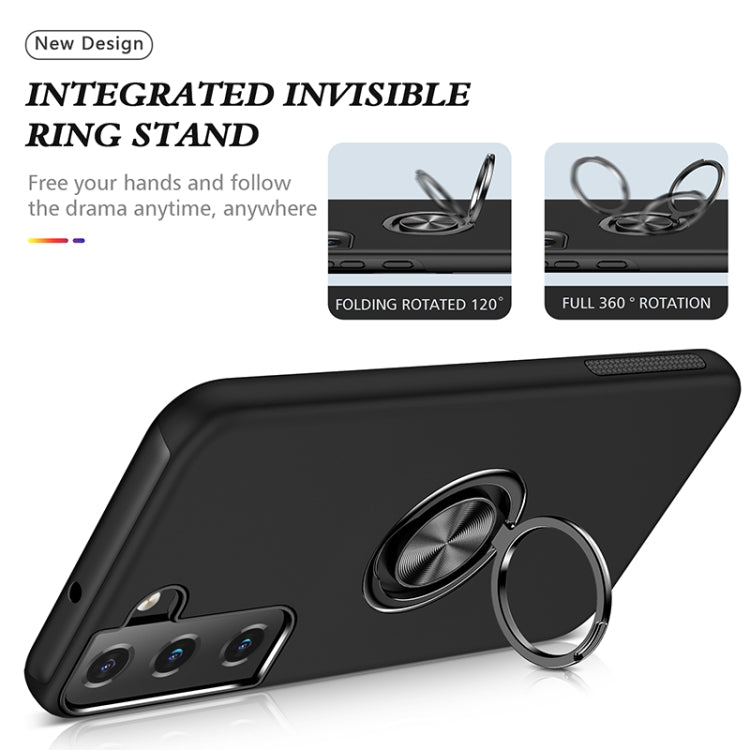 For Samsung Galaxy S23 5G PC + TPU Magnetic Phone Case with Invisible Ring Holder(Black)