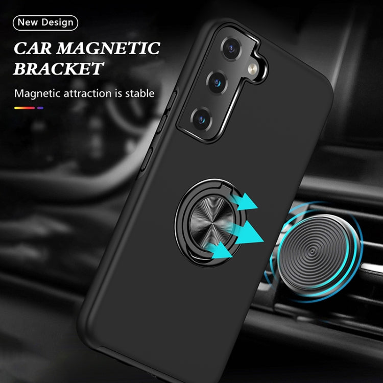 For Samsung Galaxy S23 5G PC + TPU Magnetic Phone Case with Invisible Ring Holder(Black)