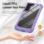 For Samsung Galaxy S23 5G Soft TPU Clear PC Shockproof Phone Case(Purple)