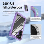 For Samsung Galaxy S23 5G Soft TPU Clear PC Shockproof Phone Case(Purple)