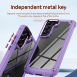 For Samsung Galaxy S23 5G Soft TPU Clear PC Shockproof Phone Case(Purple)