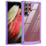 For Samsung Galaxy S23 Ultra 5G Soft TPU Clear PC Shockproof Phone Case(Purple)