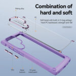 For Samsung Galaxy S23 Ultra 5G Soft TPU Clear PC Shockproof Phone Case(Purple)