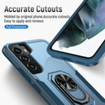 For Samsung Galaxy S23 5G Pioneer Armor PC + TPU Holder Phone Case(Blue)