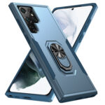 For Samsung Galaxy S23 Ultra 5G Pioneer Armor PC + TPU Holder Phone Case(Blue)