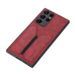 For Samsung Galaxy S22 Ultra 5G Denior DV Elastic Card PU Back Cover Phone Case(Red)