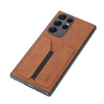 For Samsung Galaxy S22 Ultra 5G Denior DV Elastic Card PU Back Cover Phone Case(Brown)