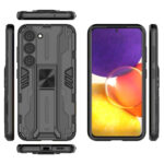 For Samsung Galaxy S23 5G Supersonic PC + TPU Shock-proof Phone Case with Holder(Black)