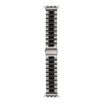 Strains Metal Watch Band For Apple Watch Series 8&7 41mm / SE 2&6&SE&5&4 40mm / 3&2&1 38mm(Silver+Black)