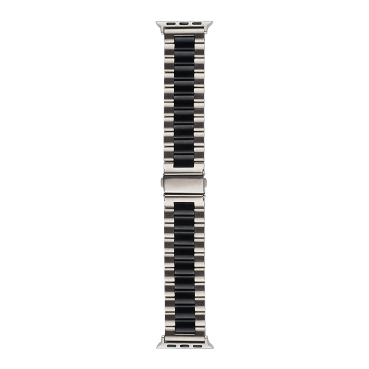 Strains Metal Watch Band For Apple Watch Series 8&7 41mm / SE 2&6&SE&5&4 40mm / 3&2&1 38mm(Silver+Black)