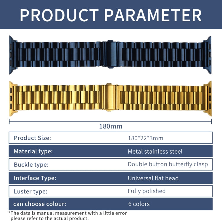 Strains Metal Watch Band For Apple Watch Series 8&7 41mm / SE 2&6&SE&5&4 40mm / 3&2&1 38mm(Blue)