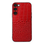 For Samsung Galaxy S23+ 5G Crocodile Texture Genuine Leather Phone Case(Red)