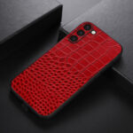 For Samsung Galaxy S23+ 5G Crocodile Texture Genuine Leather Phone Case(Red)