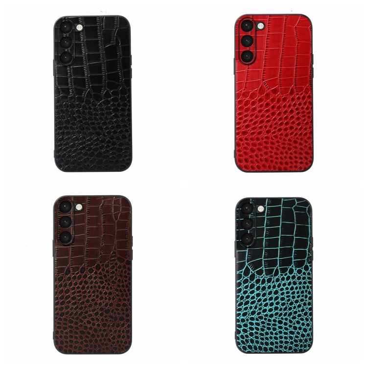 For Samsung Galaxy S23+ 5G Crocodile Texture Genuine Leather Phone Case(Red)