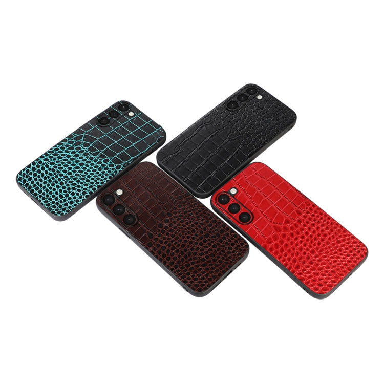 For Samsung Galaxy S23+ 5G Crocodile Texture Genuine Leather Phone Case(Red)