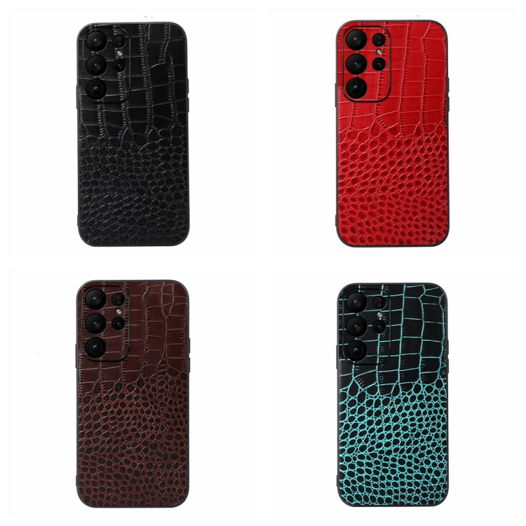 For Samsung Galaxy S23 Ultra 5G Crocodile Texture Genuine Leather Phone Case(Red)