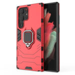 For Samsung Galaxy S23 Ultra 5G Magnetic Ring Holder PC + TPU Phone Case(Red)