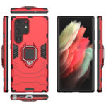 For Samsung Galaxy S23 Ultra 5G Magnetic Ring Holder PC + TPU Phone Case(Red)