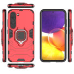 For Samsung Galaxy S23 5G Magnetic Ring Holder PC + TPU Phone Case(Red)