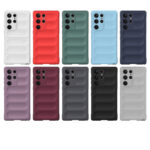 For Samsung Galaxy S23 Ultra 5G Magic Shield TPU + Flannel Phone Case(Dark Grey)