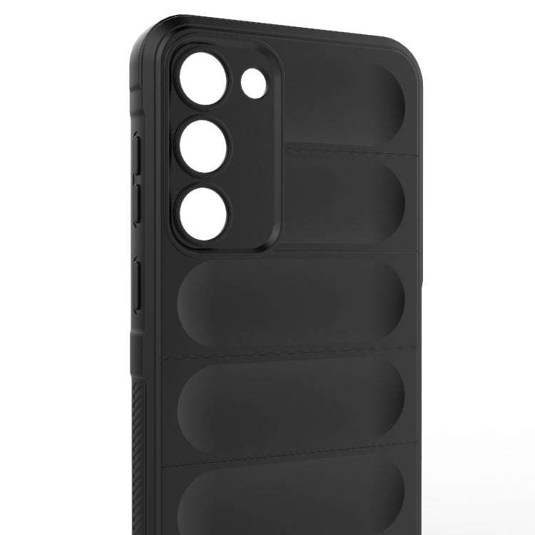 For Samsung Galaxy S23+ 5G Magic Shield TPU + Flannel Phone Case(Dark Grey)