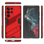 For Samsung Galaxy S23 Ultra 5G Punk Armor 2 in 1 PC + TPU Shockproof Phone Case with Invisible Holder(Red)