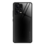 For Xiaomi Redmi Note 12 Pro China Texture Gradient Glass TPU Phone Case(Black)