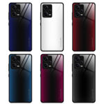 For Xiaomi Redmi Note 12 Pro China Texture Gradient Glass TPU Phone Case(Black)