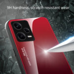 For Xiaomi Redmi Note 12 Pro China Gradient Color Glass Phone Case(Red Black)