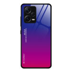 For Xiaomi Redmi Note 12 Pro+ China Gradient Color Glass Phone Case(Purple Red)