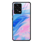 For Xiaomi Redmi Note 12 Pro China Marble Pattern Glass Phone Case(Pink)