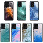 For Xiaomi Redmi Note 12 Pro China Marble Pattern Glass Phone Case(Beach)